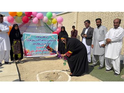 آیین کلنگ زنی دبیرستان دخترانه شماره 1 در روستای بجار بازار